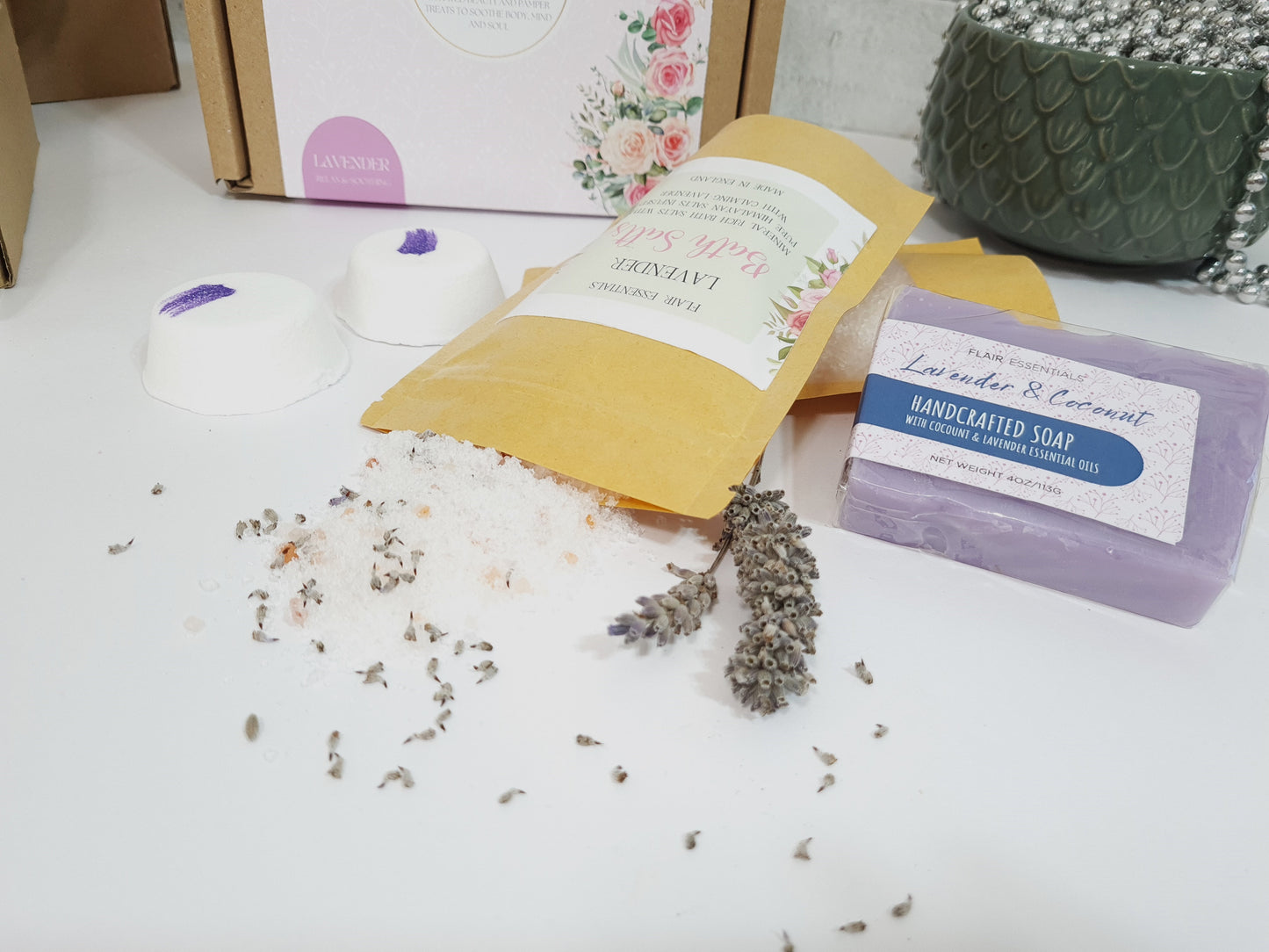 Lavender Self Care Package Gift Set with Personalised Message | Flair Essentials