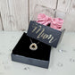 Personalised Jewellery Gift Box with Heart Necklace, Antique Pink Eternal Roses Birthday Anniversary Bridal Mum
