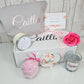 Personalised Hamper Pamper Box, Customised Makeup Bag - Bridal Shower, Birthday, Valentines, Mothers Day