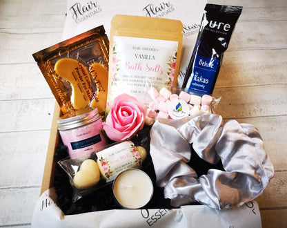 Mother's Day Gift Hug in a Box Self Care Package, Lavender Pamper Gift Box for Her, Hygge Gift,  Wax Burner