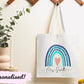 Personalised Teacher Tote Bag, Teacher Quote Tote Bag For Teachers End Of Term Thank You Gift, Rainbow Tote Bag, Leaving Gifts For Teachers