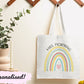 Personalised Teacher Tote Bag, Teaching Is My Jam Tote Bag For Teachers End Of Year Teachers Gift, Boho Rainbow Tote Bag, Gifts For Teachers
