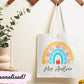 Personalised Teacher Tote Bag, Thank You Teacher Tote Bag For Teachers Appreciation Gift, Teacher Gifts, Rainbow Tote Bag, Gifts For Teacher