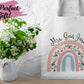 Personalised Teacher Tote Bag, Floral Rainbow Tote Bag For Teachers Appreciation Gift, Teacher Thank You, Leaving Gifts For Teachers