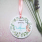 First Birthday Ceramic Hanging Decoration Ornament, Birthday Boy Girl Gift Keepsake, Watercolour bunny