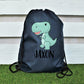 Baby Dinosaur Drawstring Bag, Personalised Drawstring Bag For Kids Back to School Bag, PE Kit Bag, Dinosaur Bag, Personalised Bag for Boys