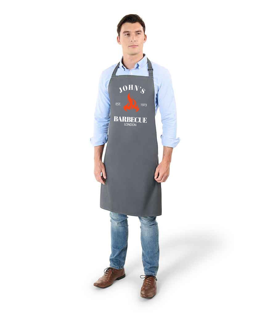 Mens Personalised BBQ Cooking Apron, Printed Kitchen Apron, Fathers Day Gift, Gift for Grandad, Brother