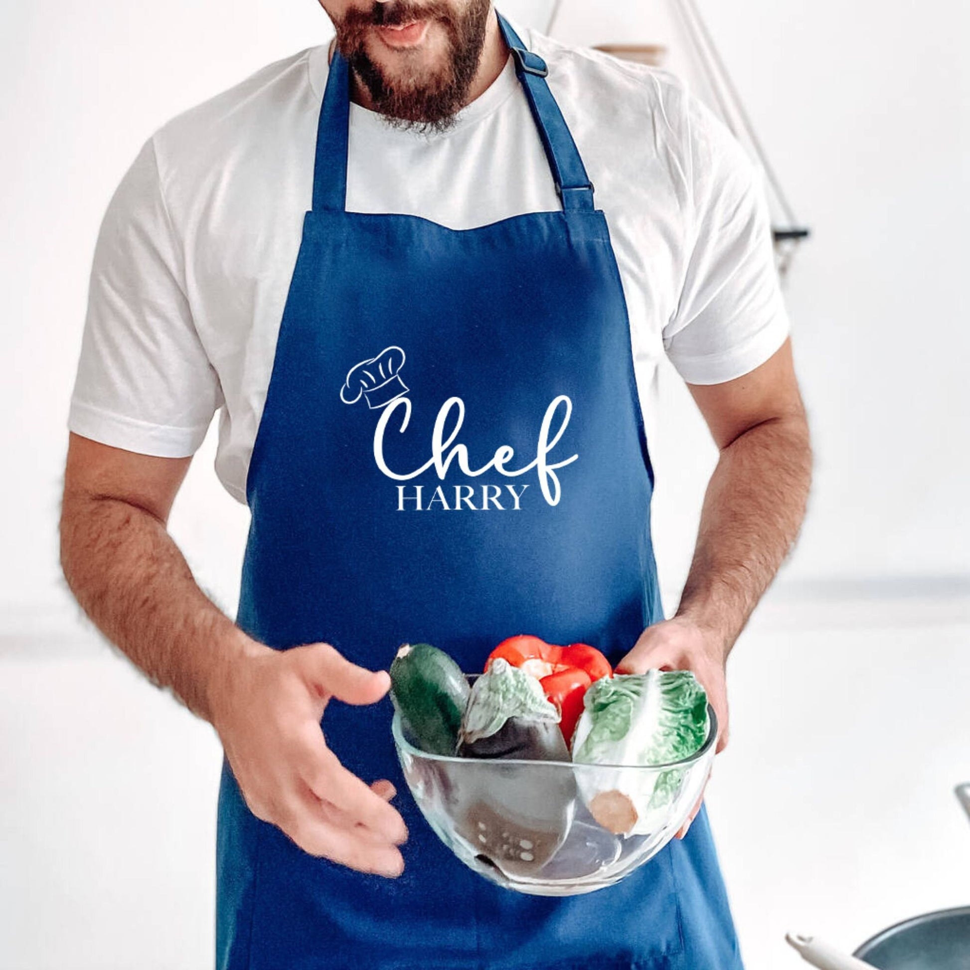 Personalised Chef Name Apron for Men, Cooking Gift, Baking Gift for Husband, Christmas, Dad