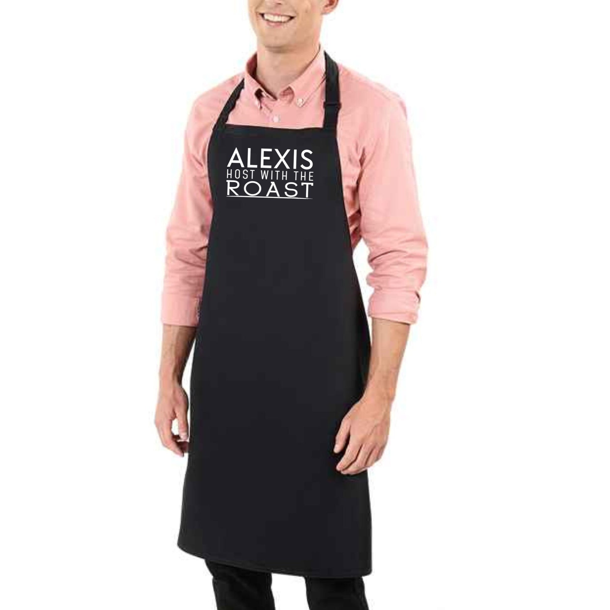 Mens Personalised Apron Cooking Gift, BBQ Chef Apron, Baking Gift for Husband, Dad, Host with the Roast