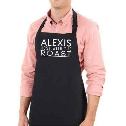 Mens Personalised Apron Cooking Gift, BBQ Chef Apron, Baking Gift for Husband, Dad, Host with the Roast