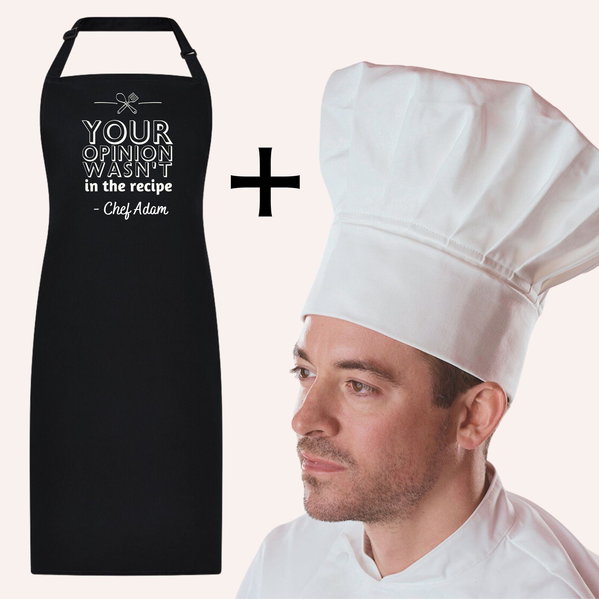 Mens Personalised Printed Kitchen Apron, BBQ Cooking Apron, Unique Birthday Gift for Him, Fathers Day Gift