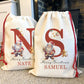 Personalised Santa Sack, Christmas Sack, Special Delivery Christmas Eve Box, Girl or Boy Initial Name Christmas Toy Sack