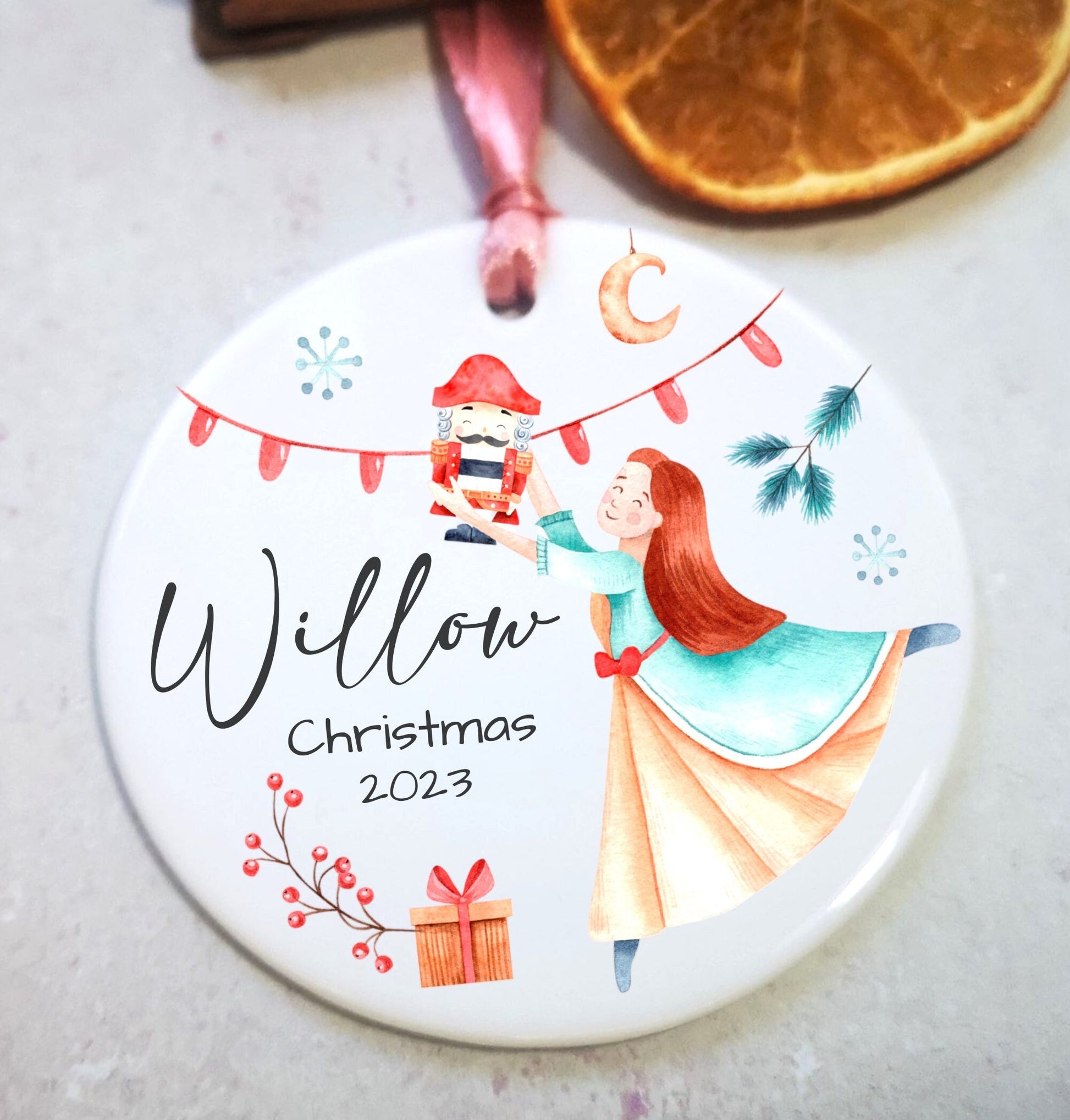 Personalised Babys First Christmas Ornament, My 1st Christmas Hanging Decoration, Nutcraker Custom Bauble, Name Christmas Gift Decor