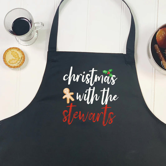 Personalised Kitchen Cooking Apron, Printed Kitchen Apron, Secret Santa Gift for Dad Grandad, Brother, Uncle, Christmas with the family name