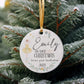Personalised Christmas Ornament, Nutcracker Family 1st Christmas Ceramic Hanging Decoration, Custom Bauble, Name Gift Decor