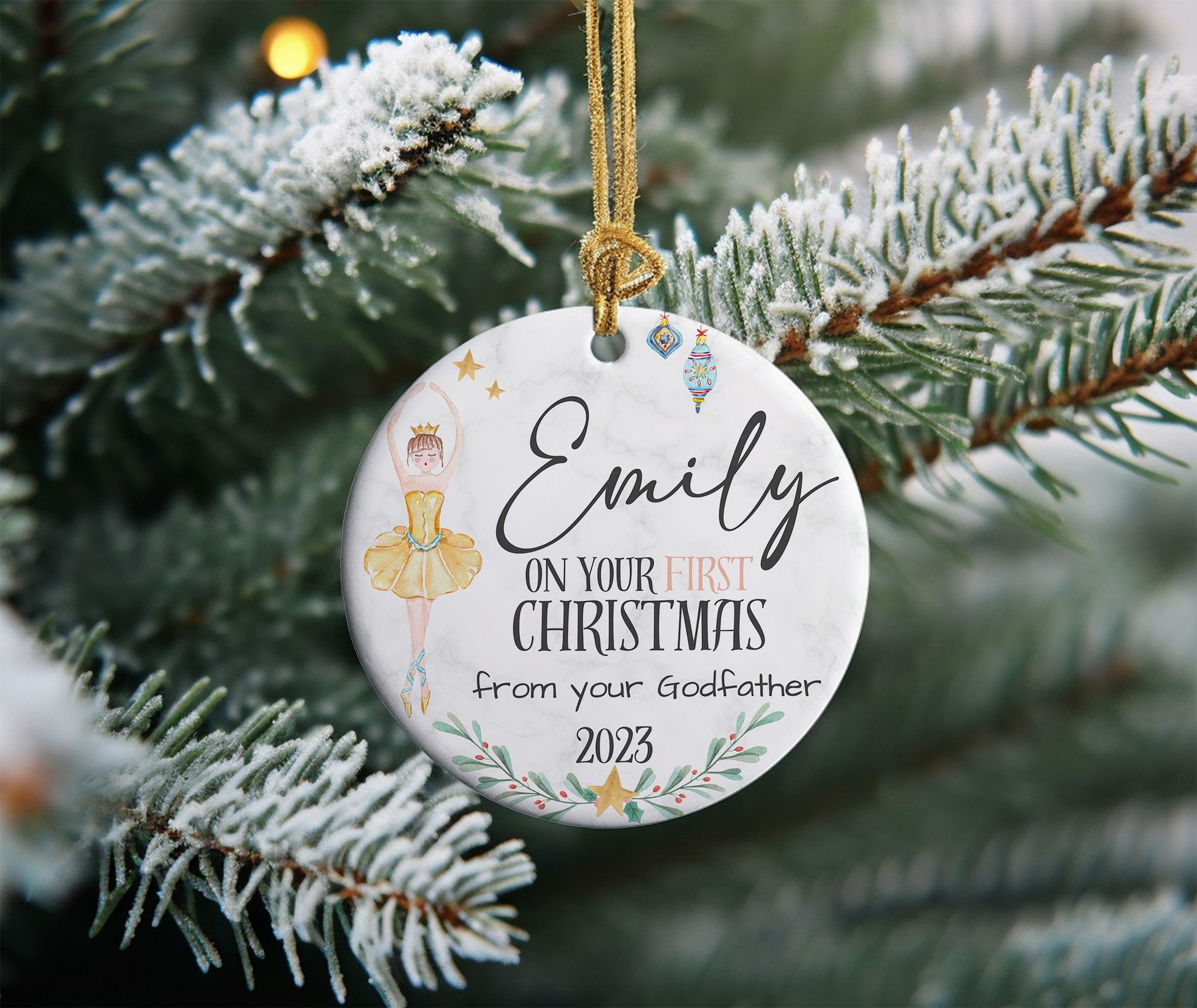 Personalised First Christmas Ornament, Nutcracker Family 1st Christmas Hanging Decoration, Custom Bauble, Name Gift Decor